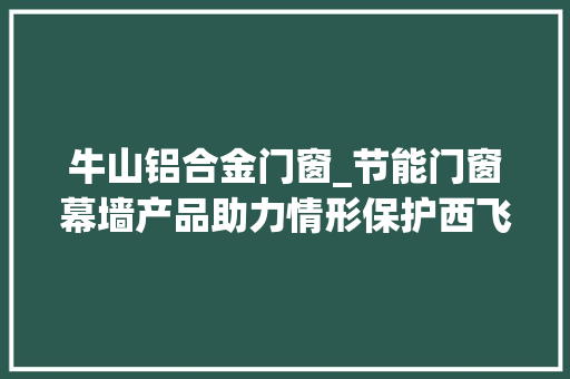 牛山铝合金门窗_节能门窗幕墙产品助力情形保护西飞世纪强势上岸住博会NF展区