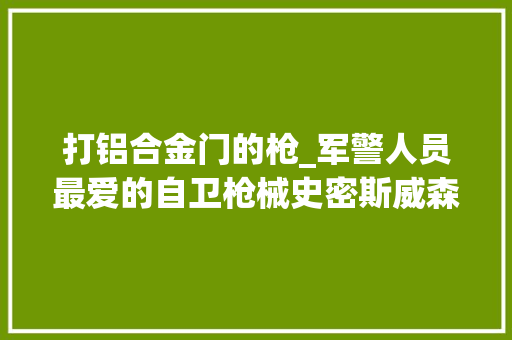 打铝合金门的枪_军警人员最爱的自卫枪械史密斯威森警长特种型M36左轮手枪