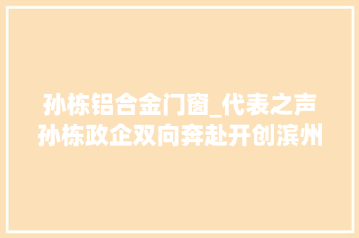 孙栋铝合金门窗_代表之声孙栋政企双向奔赴开创滨州经济高质量成长美好未来