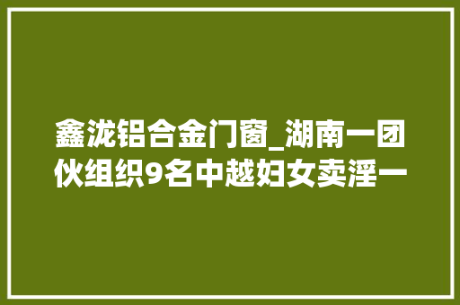 鑫泷铝合金门窗_湖南一团伙组织9名中越妇女卖淫一审最高获刑9年