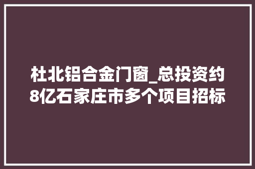 杜北铝合金门窗_总投资约8亿石家庄市多个项目招标通知书记 折叠门