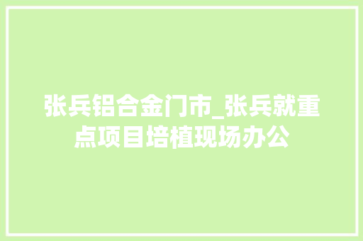 张兵铝合金门市_张兵就重点项目培植现场办公