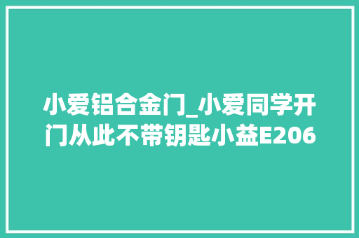 小爱铝合金门_小爱同学开门从此不带钥匙小益E206MI智能锁评测