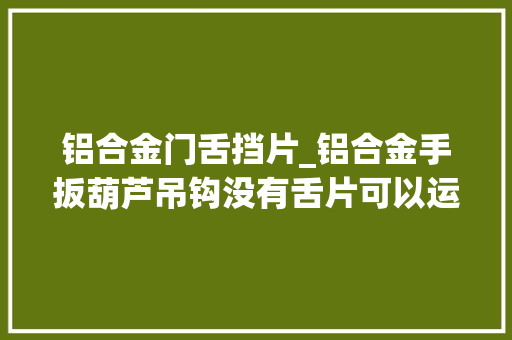 铝合金门舌挡片_铝合金手扳葫芦吊钩没有舌片可以运用吗