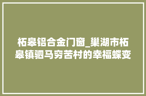 柘皋铝合金门窗_巢湖市柘皋镇驷马穷苦村的幸福蝶变
