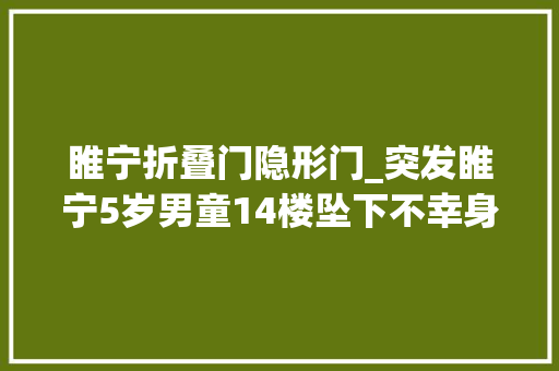 睢宁折叠门隐形门_突发睢宁5岁男童14楼坠下不幸身亡