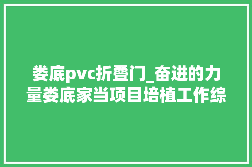 娄底pvc折叠门_奋进的力量娄底家当项目培植工作综述