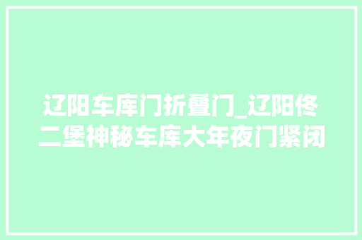 辽阳车库门折叠门_辽阳佟二堡神秘车库大年夜门紧闭醉汉闹事引来警察竟创造