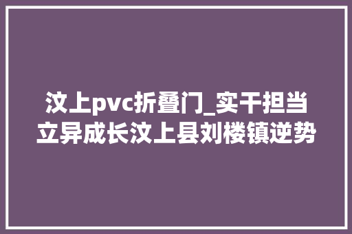 汶上pvc折叠门_实干担当立异成长汶上县刘楼镇逆势突围