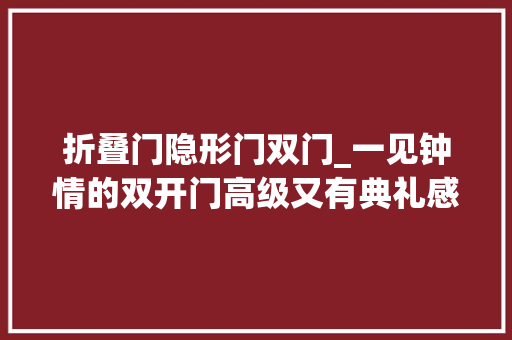 折叠门隐形门双门_一见钟情的双开门高级又有典礼感后悔这么晚才用在家里