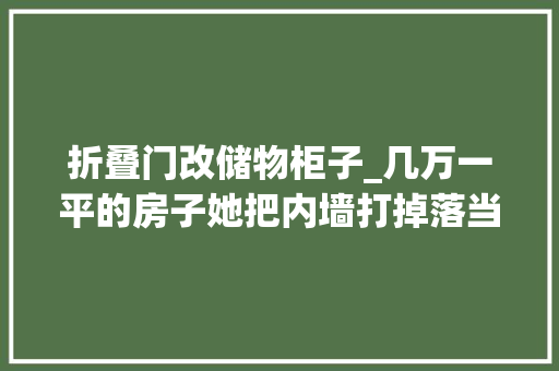 折叠门改储物柜子_几万一平的房子她把内墙打掉落当储物柜多赚一间杂物房