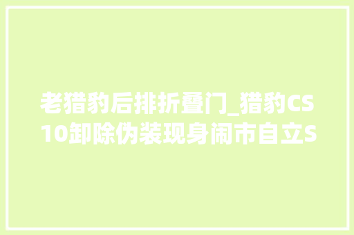 老猎豹后排折叠门_猎豹CS10卸除伪装现身闹市自立SUV又添一员猛将