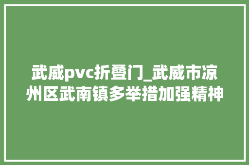 武威pvc折叠门_武威市凉州区武南镇多举措加强精神文明培植