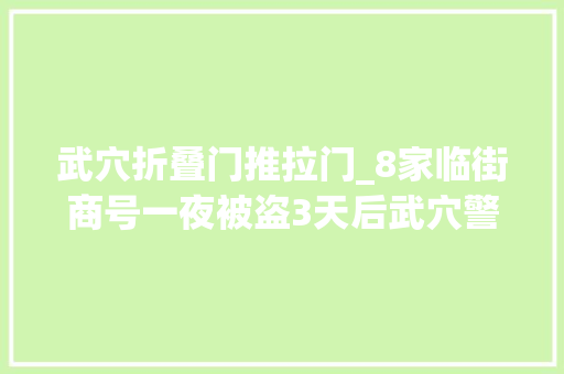 武穴折叠门推拉门_8家临街商号一夜被盗3天后武穴警方成功破案