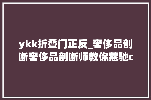 ykk折叠门正反_奢侈品剖断奢侈品剖断师教你蔻驰coach真伪剖断干货