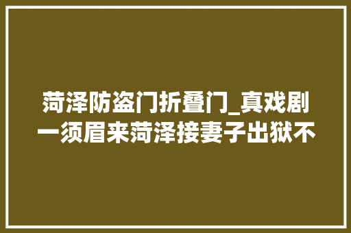 菏泽防盗门折叠门_真戏剧一须眉来菏泽接妻子出狱不虞自己折进去了