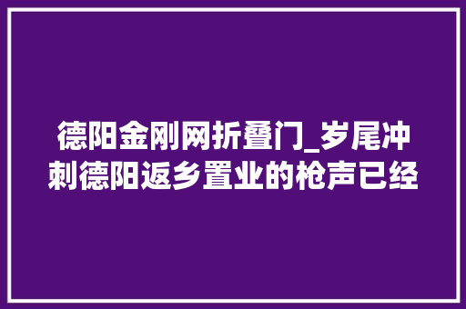 德阳金刚网折叠门_岁尾冲刺德阳返乡置业的枪声已经打响这份攻略请收下