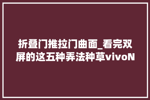 折叠门推拉门曲面_看完双屏的这五种弄法种草vivoNEX双屏版