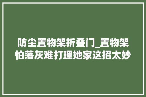 防尘置物架折叠门_置物架怕落灰难打理她家这招太妙了