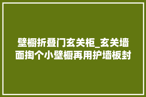 壁橱折叠门玄关柜_玄关墙面掏个小壁橱再用护墙板封起来鞋柜隐形省地清除方便