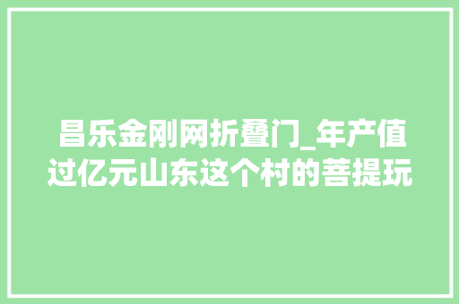 昌乐金刚网折叠门_年产值过亿元山东这个村的菩提玩出新花样