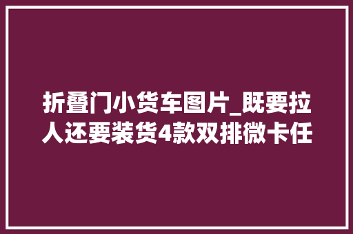 折叠门小货车图片_既要拉人还要装货4款双排微卡任你选最高不跨越65万