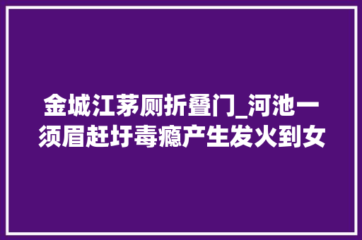 金城江茅厕折叠门_河池一须眉赶圩毒瘾产生发火到女厕持刀抢劫获刑