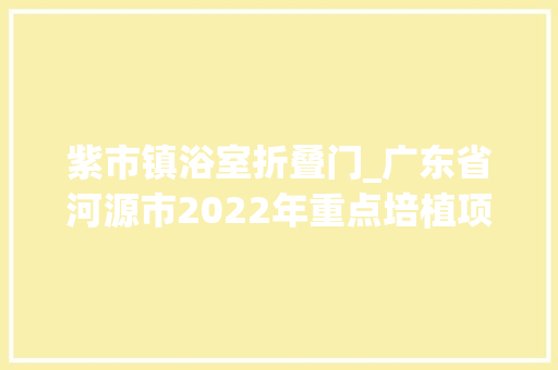 紫市镇浴室折叠门_广东省河源市2022年重点培植项目05龙川县25项122亿