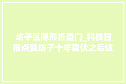 坊子区隐形折叠门_科技日报点赞坊子十年蛰伏之后这个北方小城中的隐形冠军集体崛起