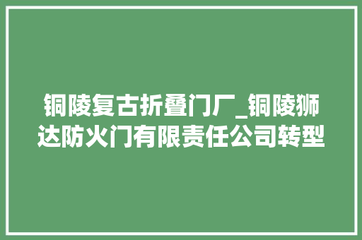 铜陵复古折叠门厂_铜陵狮达防火门有限责任公司转型进级成效显著