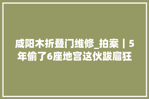 咸阳木折叠门维修_拍案｜5年偷了6座地宫这伙跋扈狂的摸金校尉栽了