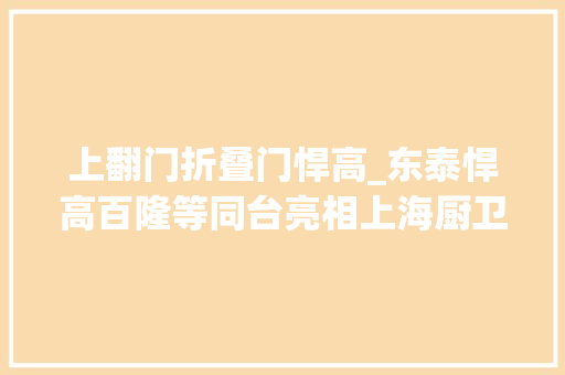 上翻门折叠门悍高_东泰悍高百隆等同台亮相上海厨卫展五金未来谁主沉浮