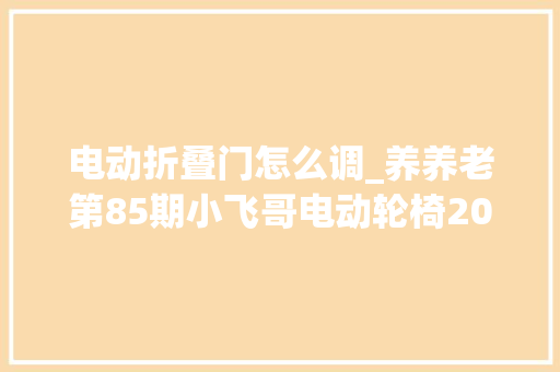 电动折叠门怎么调_养养老第85期小飞哥电动轮椅205型号外不雅观展示和折叠方法