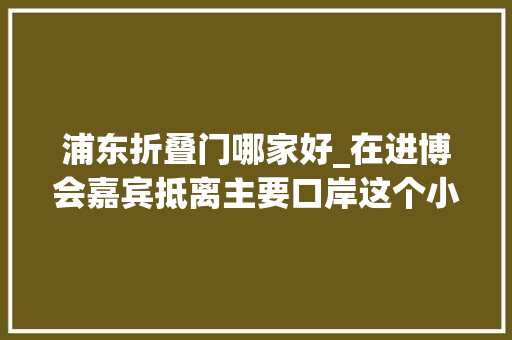 浦东折叠门哪家好_在进博会嘉宾抵离主要口岸这个小方寸间的痛点改造集合了上海匠心