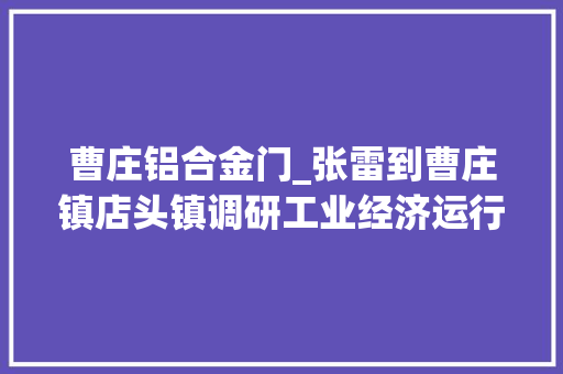 曹庄铝合金门_张雷到曹庄镇店头镇调研工业经济运行和重点项目培植工作