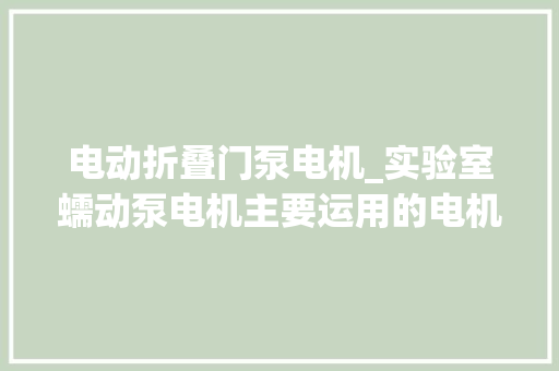 电动折叠门泵电机_实验室蠕动泵电机主要运用的电机类型及其特点