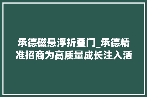 承德磁悬浮折叠门_承德精准招商为高质量成长注入活力