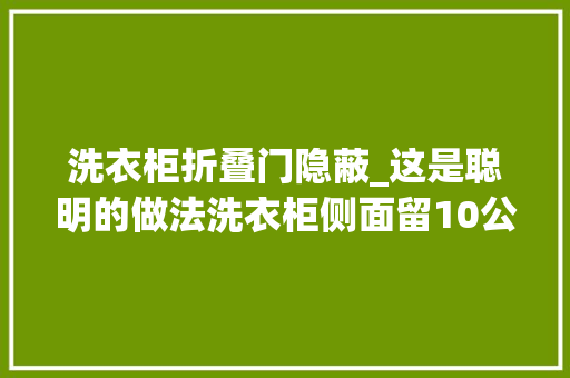 洗衣柜折叠门隐蔽_这是聪明的做法洗衣柜侧面留10公分窄壁龛别看空间小确实实用