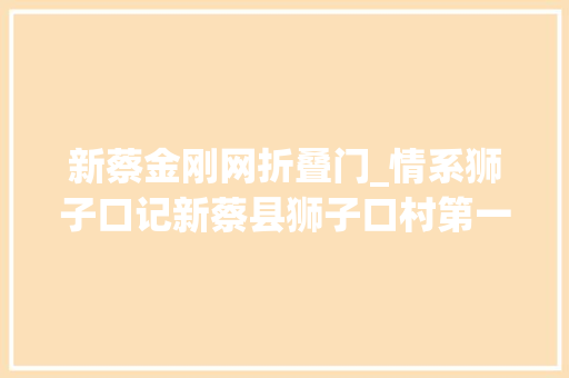 新蔡金刚网折叠门_情系狮子口记新蔡县狮子口村第一书记原玉荣