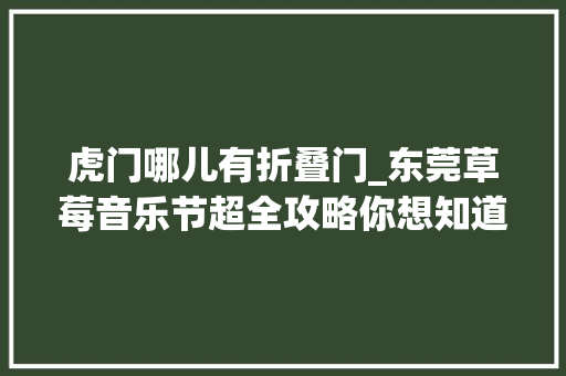 虎门哪儿有折叠门_东莞草莓音乐节超全攻略你想知道的都在这里