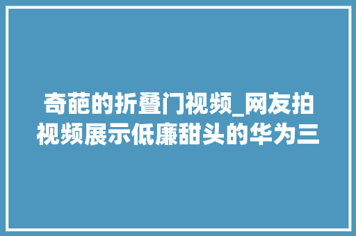 奇葩的折叠门视频_网友拍视频展示低廉甜头的华为三折叠要被网友们的评论笑去世了
