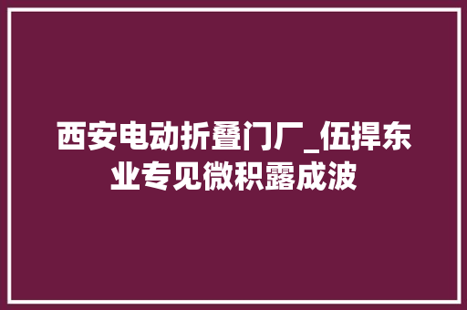 西安电动折叠门厂_伍捍东业专见微积露成波