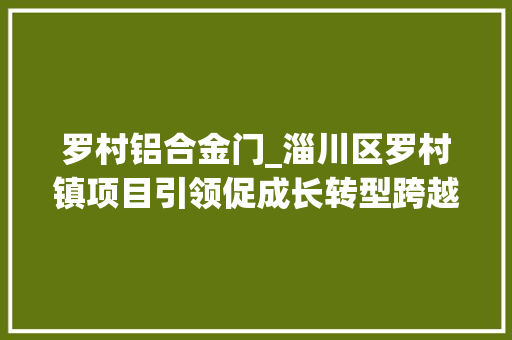 罗村铝合金门_淄川区罗村镇项目引领促成长转型跨越增强力