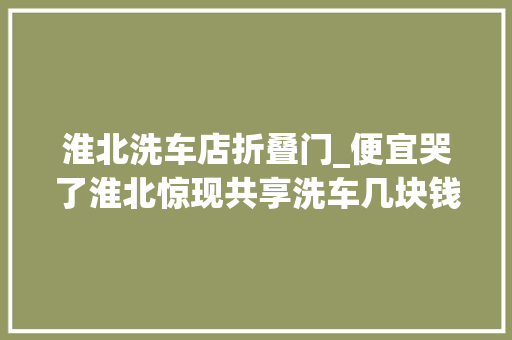 淮北洗车店折叠门_便宜哭了淮北惊现共享洗车几块钱就搞定