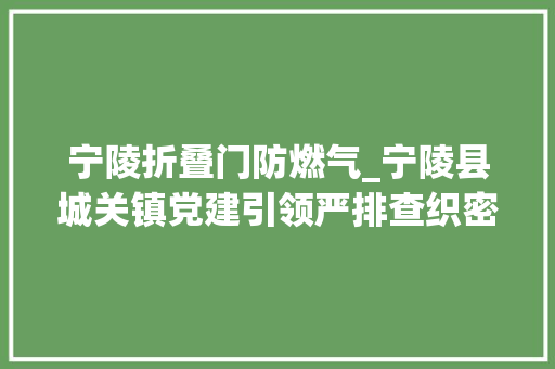 宁陵折叠门防燃气_宁陵县城关镇党建引领严排查织密燃气安然防护网