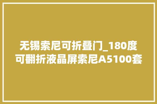 无锡索尼可折叠门_180度可翻折液晶屏索尼A5100套机京东促
