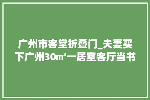 广州市客堂折叠门_夫妻买下广州30㎡一居室客厅当书房休闲区很拥挤却说很方便