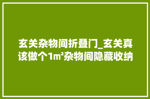 玄关杂物间折叠门_玄关真该做个1㎡杂物间隐藏收纳有条不紊网友确实妙啊