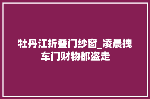 牡丹江折叠门纱窗_凌晨拽车门财物都盗走