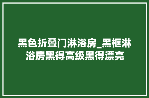 黑色折叠门淋浴房_黑框淋浴房黑得高级黑得漂亮